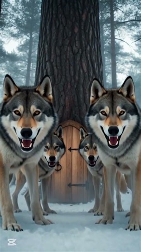 “Secret Tree Door in the Snowy Forest | Mysterious Treehouse Hidden Inside 🌲🐺”