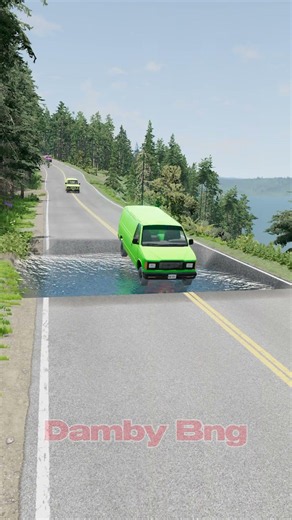 🚐💦 Van vs Water Pit – Can It Make It Across?