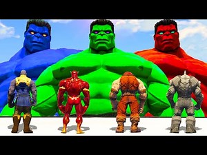 Hulk Army vs Flash Venom, Rhino, Juggernaunt, Thanos - What If Battle Superheroes