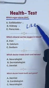 Test Your Health Knowledge 🧠💉 #HealthQuiz #MedicalQuiz #Learning