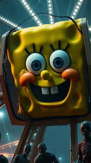 Giant SpongeBob Trapped in an Abandoned Carnival as Zombies Take Over!#spongebob #viral #ytshorts
