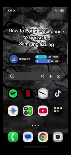How to landscape Home screen On Samsung a26 5g