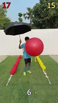 Insane Skill Challenge :Umbrella balance & Gym ball juggling !