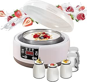 Yogurt Maker Machine 36 Hour, Probiotic Yogurt Maker with Temperature Control and 36 Hour Timer, 1.2L Yogurt Machine with LCD Display, Multi-Function Yogurt Machine for Home Use (With 5 Cups)