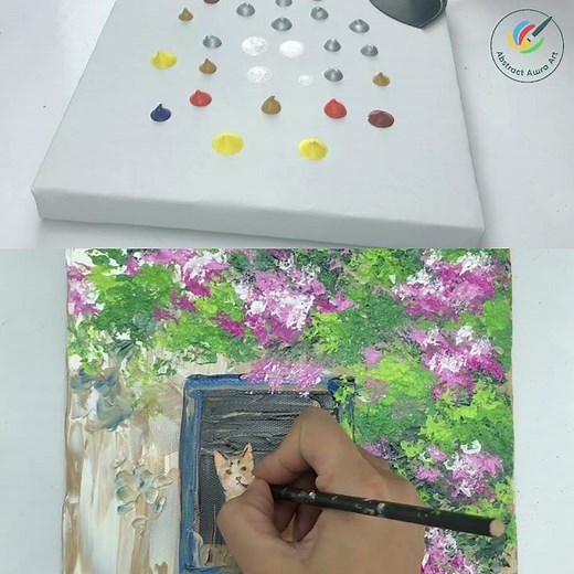 Cute Cat Reveal | Acrylic Painting Teaser #shorts