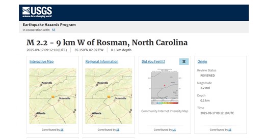 Earthquake Strikes North Carolina Rainforest This Morning