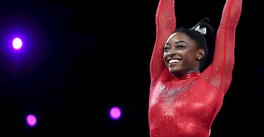 Simone Biles on shoot for Vogue cover