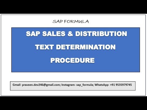 CONCEPT 65- TEXT DETERMINATION PROCEDURE || SAP FORMULA || SAP SD ||