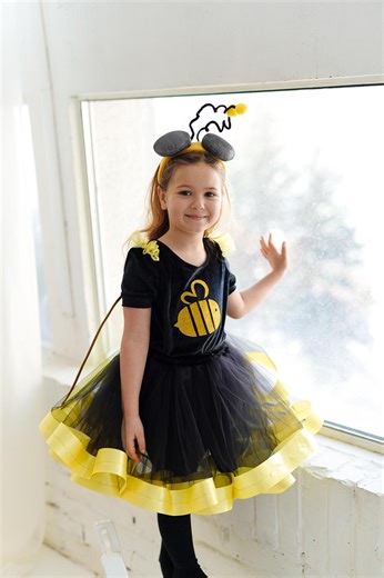 Bumble Bee Outfit for Girls, Kids Halloween Costume With Wings, Insect Tutu Dress - Etsy