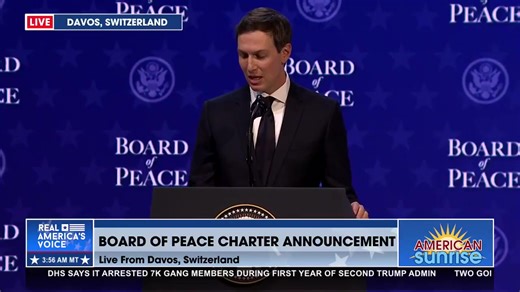 **KUSHNER LAYS OUT POST-WAR PLAN AT DAVOS** At the Board of Peace, Jared Kushner stated, *“peace is a different deal than a business deal,”* explaining efforts to move from ceasefire to security, governance, and economic rebuilding in Gaza, just over 100 days after the final agreement. [https://rumble.com/v74okqu-president-trump-live-from-zurich-at-the-board-of-peace-charter.html](https://rumble.com/v74okqu-president-trump-live-from-zurich-at-the-board-of-peace-charter.html) | America's Voice Ne