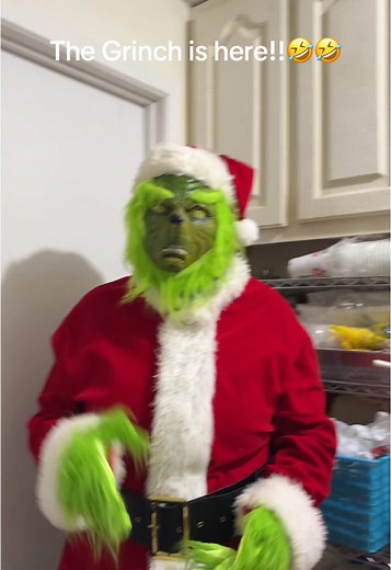 The Grinch Scares Kids at Christmas Party