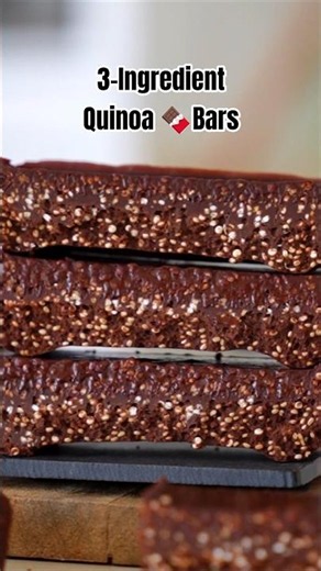 3-Ingredient Crunchy Quinoa Chocolate Bars