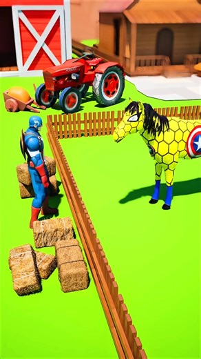 Captain America Feeds Funny Horse | 3D Animation Shorts Ep. 1 #shorts #gta5​ #cartoon #theYasinBhai