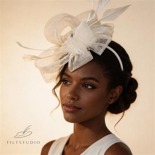 Cream Fascinator Hat, Elegant Wedding Headpiece, Bridal Hair Accessory, Derby Style Hat - Etsy