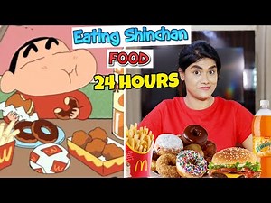 Eating Like SHINCHAN For 24 Hours | Eating Shinchan Favourite Food For 24 Hours Challenge