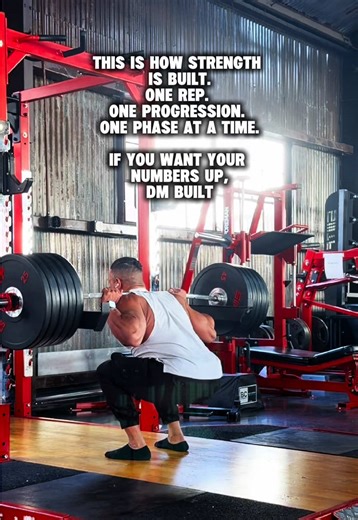 Strength isn’t built with hype workouts or random PR attempts. It’s built with structure. Progressions. Phases that actually make sense for a body over 35. If your squat numbers have been stuck or your joints feel beat up every time you try to push you don’t need more motivation you need a smarter plan. I help busy parents build real strength without wrecking their bodies or their schedule. If you want your numbers up the right way DM BUILT and let’s build this properly.