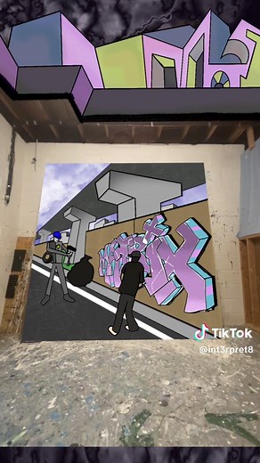 Paint Transition (RoboCop/Matrix) #painting #painter #artistsoftiktok #transition #animation #artist