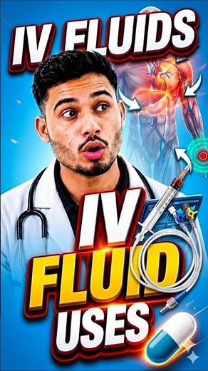👇💉 IV Fluids Explained in 30 sec | Types & Uses (Normal Saline, RL, Dextrose)