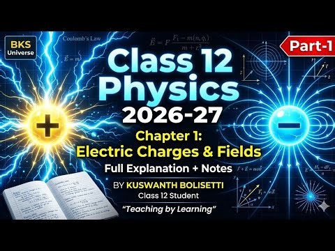 Class 12 Physics Chapter 1 | Electric Charges & Fields | Full Explanation + Notes | Part-1