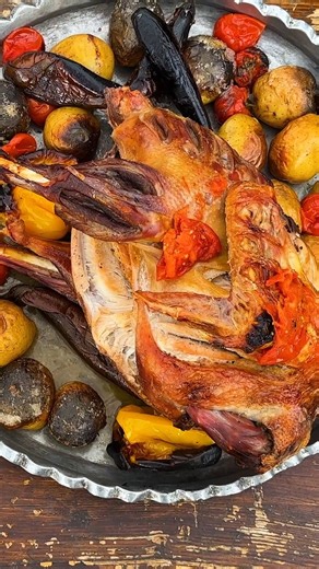 Huge Turkeys under Barrels in the Fire! A Unique Way and Delicious Meat #turkey #food #village | Wilderness Cooking