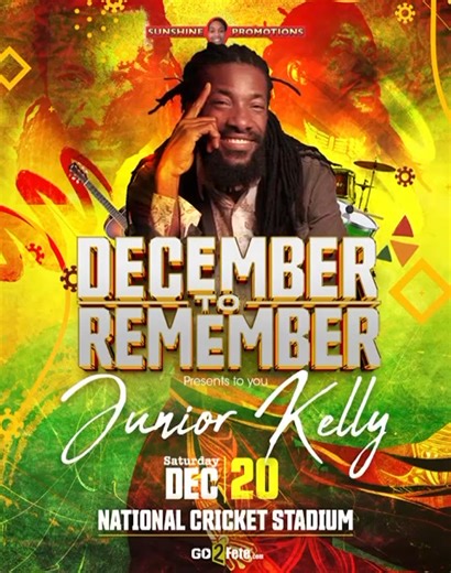 Junior Kelly Joins the Reggae Gold ’25 Line-Up! Grenada! The vibes keep getting sweeter! The voice of hope and love — JUNIOR KELLY — is coming live and direct for A December to Remember – Reggae Gold ’25! Known for timeless anthems like “Love So Nice,” “Baby Can We Meet,” and “Smile,” Junior Kelly brings that unmistakable blend of soul, roots, and consciousness that reggae lovers across generations can feel deep in their hearts. This one’s for the good vibes lovers and every believer in real reg