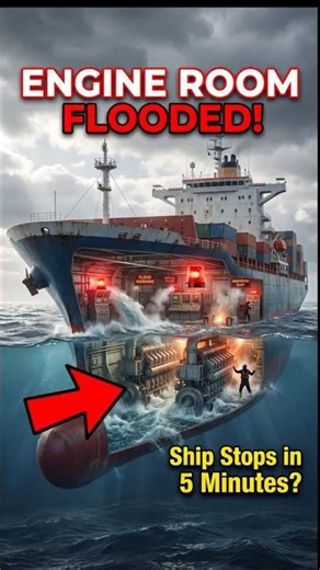 What Happens If a Ship’s Engine Room Floods? 😱 #shorts #ocean