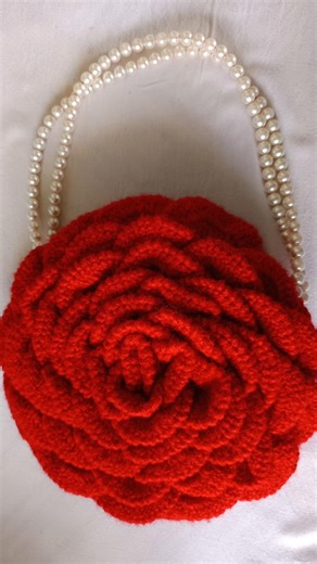 #Crochet🌹3D Rose 🌹 Bag#RoseHandbag