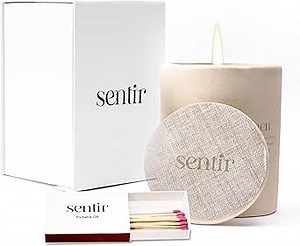 Luxury drawable Terracotta Lily of The Valley, White Lotus Linen Scented Candle, pet Safe, Chilling Peaceful Romantic, Natural Essential Oils, for Gift or Deco