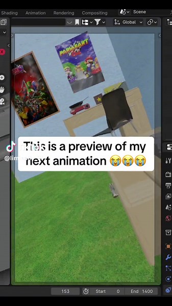 An update of my next animation which will explore further my home, my safe space from where she can leave whenever she wants #dreamcore #backrooms #liminalspaces #almondwater #3dart #aesthetic #blender3d #liminallyill