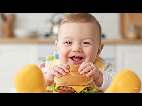 Baby’s First Hamburger! 🥰 Watch This Little Foodie Enjoy Every Bite