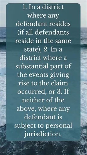 📍 Where Is the Venue Generally Proper in the Federal Court?
