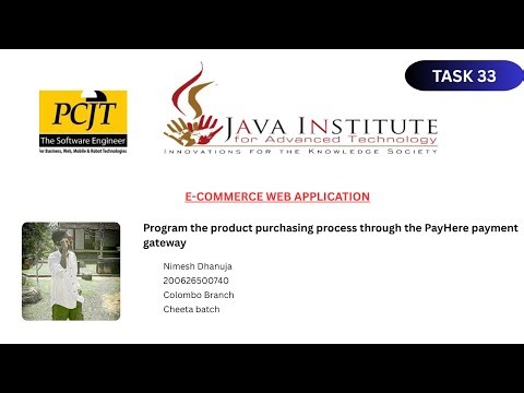 Web Project Task 33 | 1st Year | Semester 01 | Java Institute