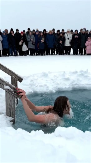 Swimming in Ice Water? 😱❄️ #FunAndHealthy #ColdWaterChallenge