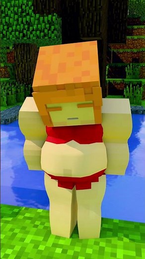 Inflated Steve and Fat Alex - Minecraft Animation #minecraftshorts