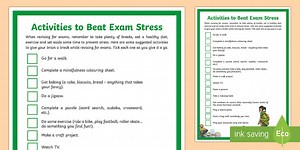 Activities to Beat Exam Stress Poster