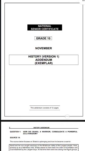 Grade 10 History Addendum Paper 1 Term 4#finalexams#finalexams2025 #history #paper1 #term4 | Homework Heaven. Mzansi