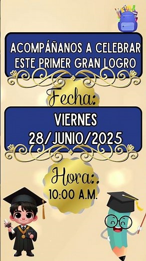 Video Invitación de graduación de preescolar