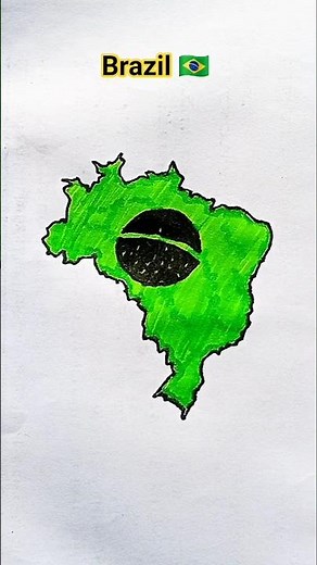 How To Draw Map of Brazil 🇧🇷 #brazil #map #drawing