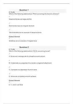 BIOD 151 A & P 1 Module 4 Exam VERSION A Portage Learning A+