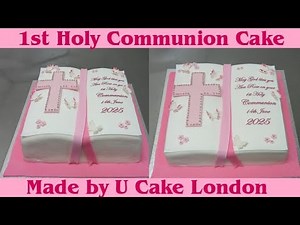 How to make a 1st Holy communion book cake with cross