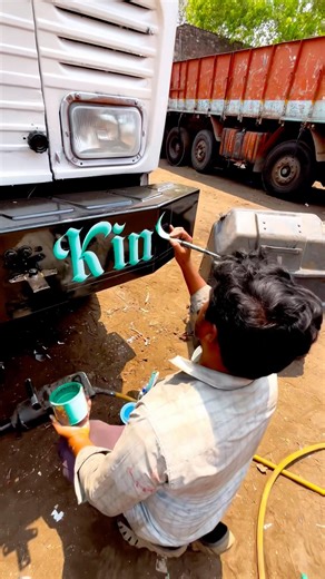 Street Artist Creates AMAZING Paint Art on Brand New Truck #shorts #viral #trending