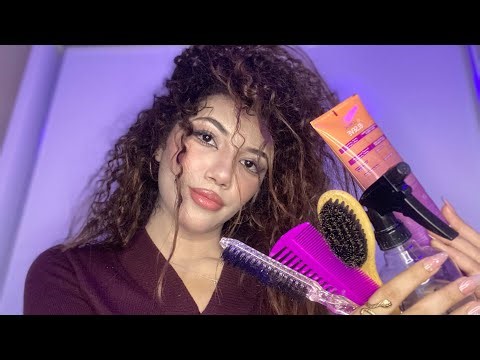 ASMR Hair Parting & Braiding/ Oiling/ Invisible Clipping/ Baby Hairs 🎀No Talking - Fast & Aggressive