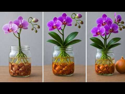 Just Dry Onion Skins! Orchids grow extremely fast and bloom year round.!