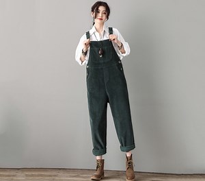 Women’s Corduroy Overalls, Green Overalls, Plus Size Overalls, Loose Fit Corduroy Jumpsuit, Casual Corduroy Jumpsuit, Classic Overalls C1808 - Etsy Canada