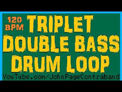 Triplet Double Bass Drum Beat Loop 120 bpm Practice Tool Metal Track