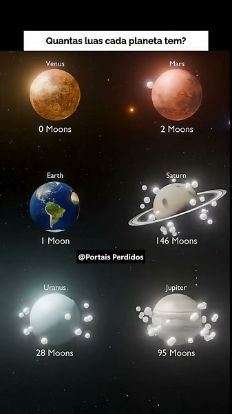 Quantas Luas cada planeta tem? #astronomia #universo #nasa #terra #ciência #shorts