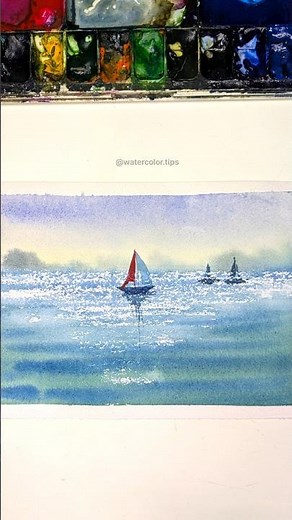 Quick Watercolour Seascape Tutorial | Watercolor Tips #seawaves #watercolor #painting #seascape #art