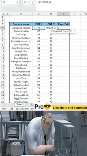 how to use If and Or in Excel#excel #edexcel #exceltips #exceltricks #ytshorts #trending #sorts