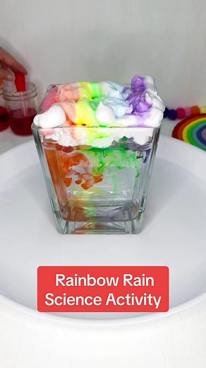 Rainbow Rain Science Experiment for Kids This easy and colorful activity is a magical way to show how clouds get full and release rain. Perfect for curious little scientists! #scienceexperiments #scienceforkids #preschoolscience #kindergartenscience #scienceexperimentsforkids