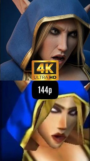 Warcraft III Frozen Throne 144p VS 4K #warcraft #wow #worldofwarcraft #144p #4k